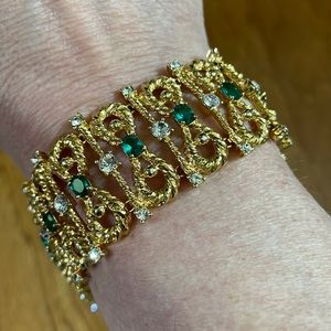 Jackie Kennedy Emerald and Gold Bracelet